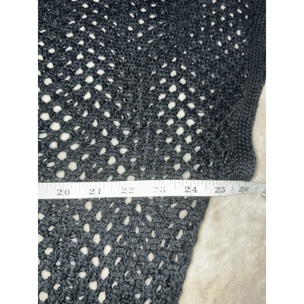 No Boundaries Top Juniors XL Black Crochet Fringed‎ Crop Boho Hippie Festival